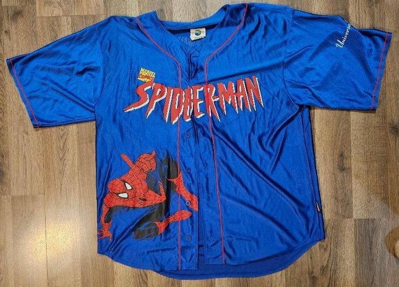 SPIDER-MAN UNIVERSAL STUDIOS SHIRT Men's Large/L NEVER WORN Button-up Jersey