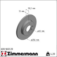 2X Zimmermann 600.1602.20 Bremsscheibe FüR VW Seat Golf Caddy Vento Passat Inca