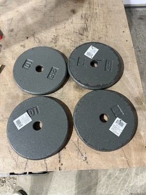 4 X 10lb 1'' Hole Cast Iron Pancake Weight Plates 40lbs Total CAP BARBELL