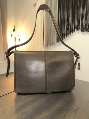Vintage Coach LEGACY Full Flap #5206 XL DARKEST BROWN Leather 