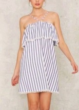 Nasty Gal English Factory Women Striped Cotton Poplin Mini Dress Size Small