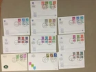 Ten Israel fdc with multiple definitive stamps