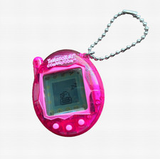 Bandai Tamagotchi Connection V3 Translucent Hot Pink 2023 w/ Case and Wristlet