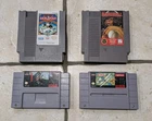 4 Vintage Cartridge Video Games - 2 SNES, 2 NES - Tested - Monopoly, Cliffhanger