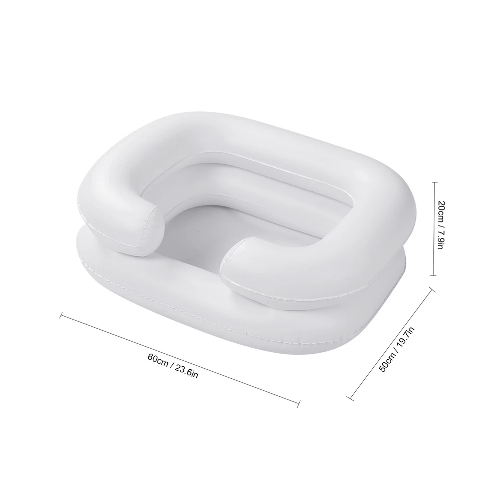 1-Inflatable Blow Up Basin Portable Travel Hair Washing Shampoo Sink Washbasin - Image 3 of 4