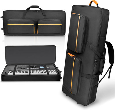 ORKELS 73/76 Key Keyboard Case with Wheels & Adjustable Shoulder Straps  Padded