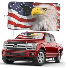 Truck American Flag Windshield Sun Shade Double-Layer 240T Material car Eagle