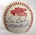 Bill Buckner Mookie Wilson Dual Signed 1986 World Series Logo Baseball STEINER