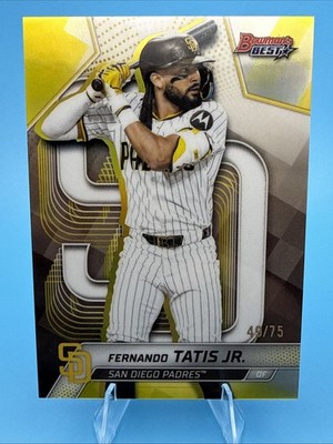 2025 Bowman's Best Fernando Tatis Jr. Yellow Refractor /75 Color Match Padres