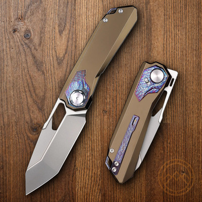 REMETTE Peregrine Folding Knife 3.13'' M390 Steel Blade Titanium/Timascus Handle