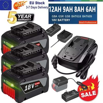 4X Original 8,0Ah Akku für Bosch 18V 12Ah Professional GBA GSR GSB BAT609 BAT618