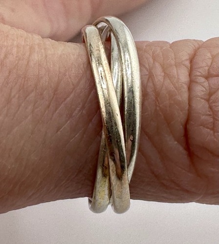 Sterling Silber Set mit 3 befestigten Bandringen, Größe 10, H59 - Bild 2 von 5