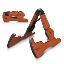 GUITTO Wooden Guitar Stand - Collapsible Electric Bass Guitar Floor Stand Fol...
