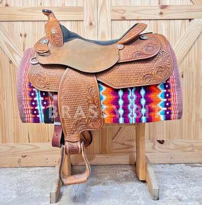 17'' Dale Chavez Tooled Equitation Western Saddle