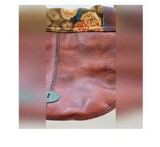 FOSSIL VRI Vintage Reissue Floral Saddle Flap Leather Bag Purse Rare