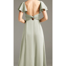 AW BRIDAL 6 S sage green Lotus wedding guest bridesmaid party maxi dress NEW B35