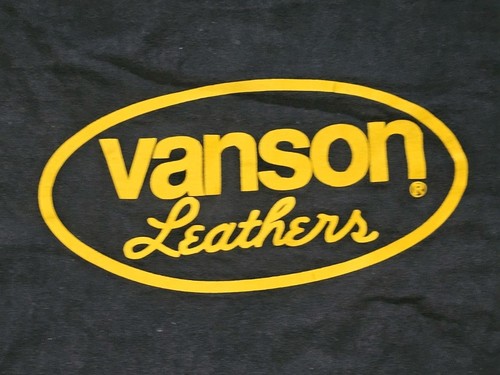 Vintage Vanson Leathers Og Logo Black T-shirt Mens Size XL - Picture 2 of 7
