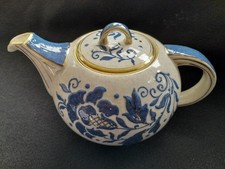 Charlotte Rhead Bursley Ware teapot Blue & White signed TL40
