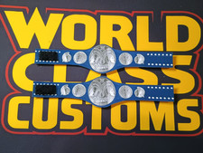 2 Pack Smackdown Blue WWE Tag Team Title Custom Wrestling Figure Belt -NO FIGURE