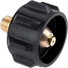 QCC1 Propane Refill Adapter with Nut and 1/4" NPT Male Pipe Thread, Brass Gas Pi