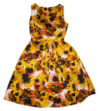 NEW NWT Women's T Tahari Square Neck Sleeveless Tie Waist Watercolor Dress 6