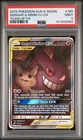 2019 POKEMON SUN & MOON TEAM UP #165 FULL ART/GENGAR & MIMIKYU GX PSA 9