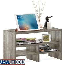 Wood Desktop Organizer Storage Shelf 4 Tier Space Saving Office Book Rack New