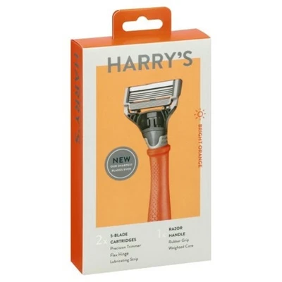 Harry's Razor Handle + 2 Cartridges Bright Orange - Image 1 of 2