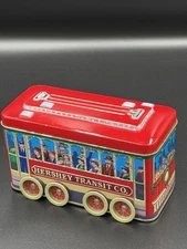 Vintage Hershey Transit Co. Tin candy Canister Great Condition Trolly Wheels