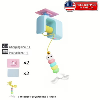 #ad Cat Toys Electric Smart Hanging Door Jumping Yo yo COLOR BLUE $6.99