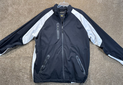 Greg Norman Golf Jacket Mens XL Black White Full Zip Waterproof!