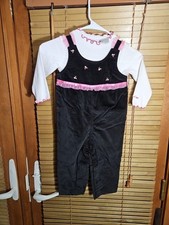 Vintage 80s 90s Sesame Street Baby Girl Velour Jumper 2 PC Set Outfit 24 Months
