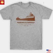 New Apparel VTG Edmund Fitzgerald GORDON LIGHTFOOT Shirt Classic SPORT GRAY S-5X