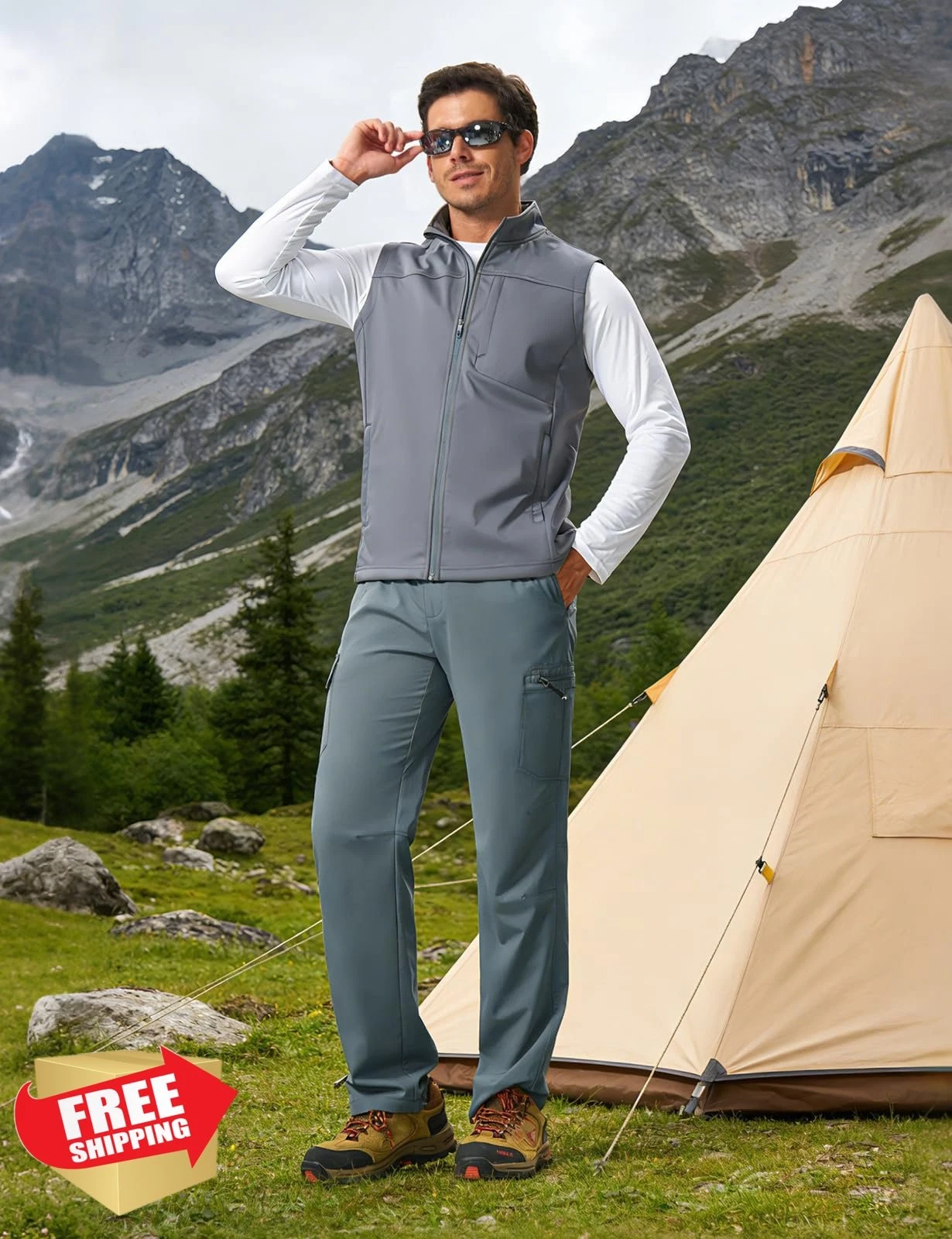 TBMPOY Men's Hiking Pants Lightweight Quick Dry Waterproof Stretch Cargo