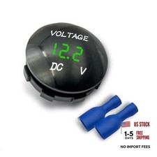 DC 12V 24V Battery Voltmeter, LED Digital Display Voltmeter Gauge, 1 PC Green