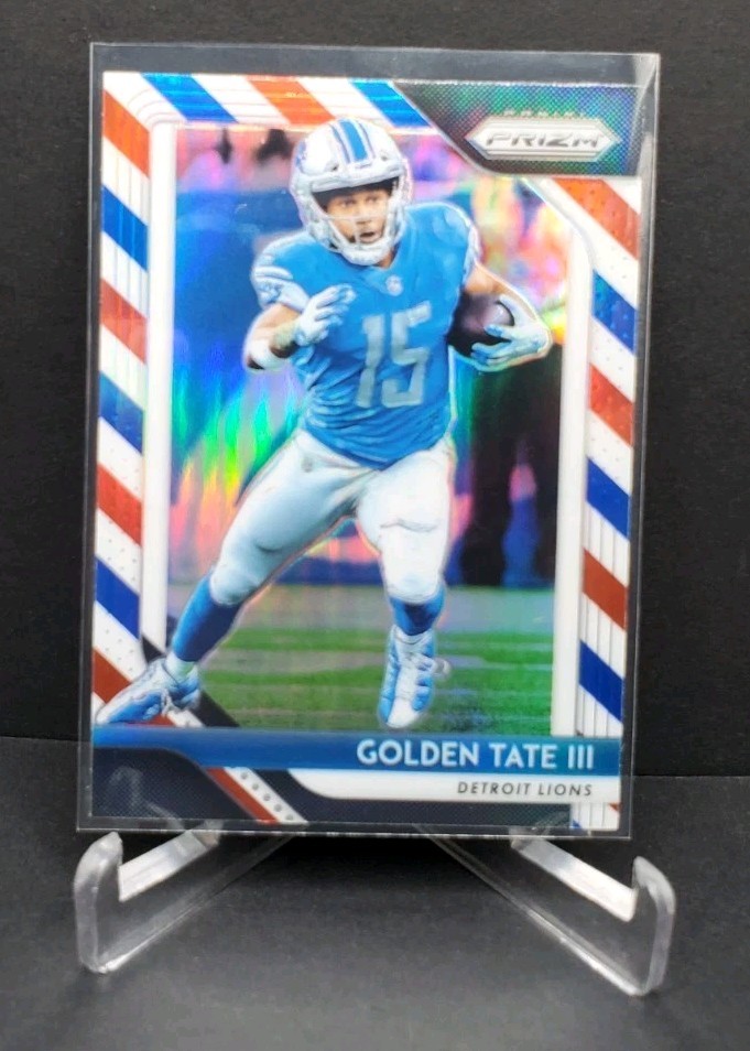 2018 Panini Prizm Red White Blue Golden Tate III #134 Detroit Lions