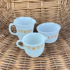 Vintage Pyrex Butterfly Gold by Corning Corelle Milk Glass Creamers & Open Sugar