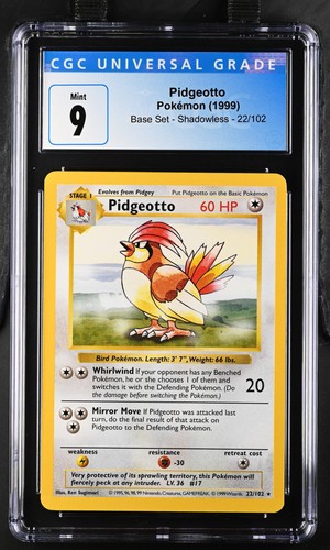 Pidgeotto (Shadowless) graded CGC 9 for sale on eBay