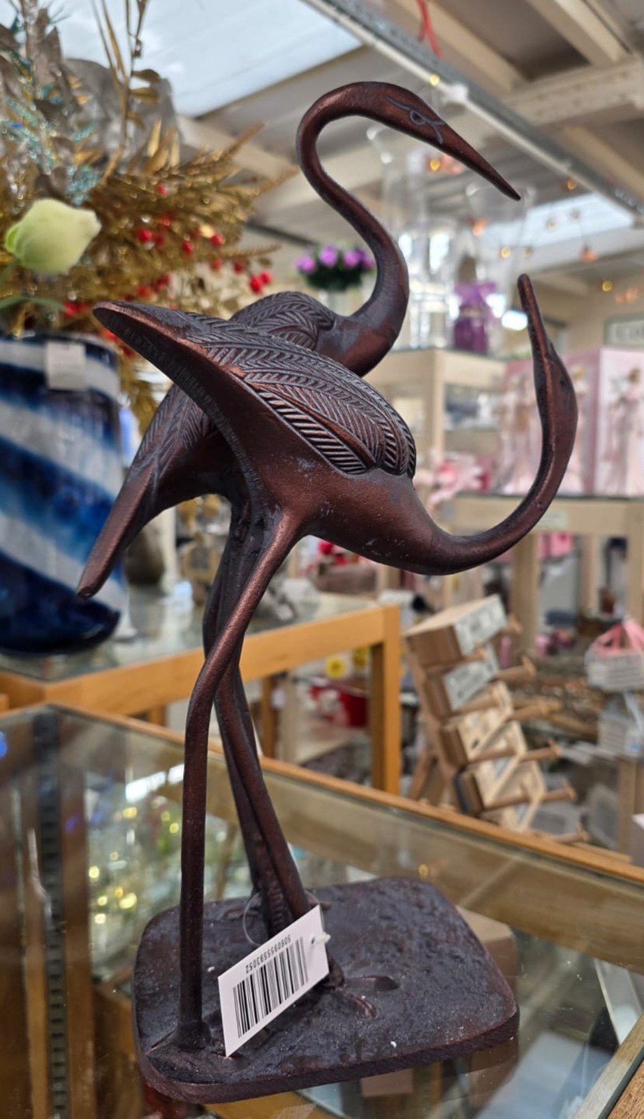 Inspirational Gifting Bronze Love Cranes Garden Sculpture Cast In Iron With D Finish - Cast Iron - Sculpture - Image 2