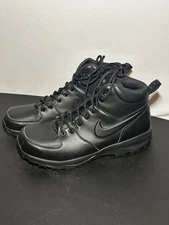 Nike Manoa Leather Men's Black/Black-Black 454350 003 Size 11.5 Pre-Own
