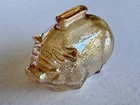 Vintage Anchor Hocking Carnival Glass Faux Piggy Bank Iridescent No Hole Coins
