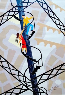 Pierre Matisse L Escalier D Amour Serigraph on Canvas 72/200 H/S W/Cert ON SALE