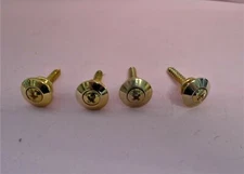 4 IBANEZ STRAP BUTTONS OVERSIZE GOLD FITS MANY GUITARS # 5ASP13F 5/8" dia