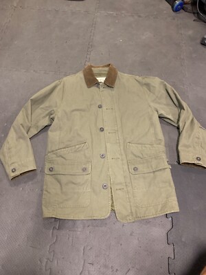 Orvis Barn Jacket Mens Field Chore Coat Sz M Quilted Liner Tan