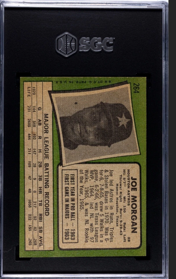 1971 topps joe morgan #264  SGC 7 - Image 2 of 2