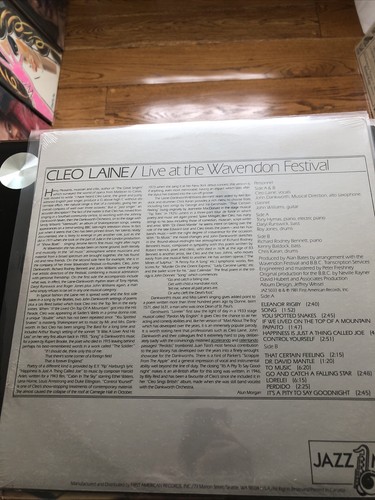 Sealed New Cleo Laine Live Jazz Man Records Shrink Wrap Stereo LP - 第 2/2 張圖片