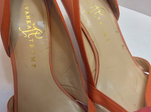 IVANKA TRUMP “Ivonne” Multi Color Peach Pink Kitten Heel Pointed Pumps 8.5M - Picture 7 of 12