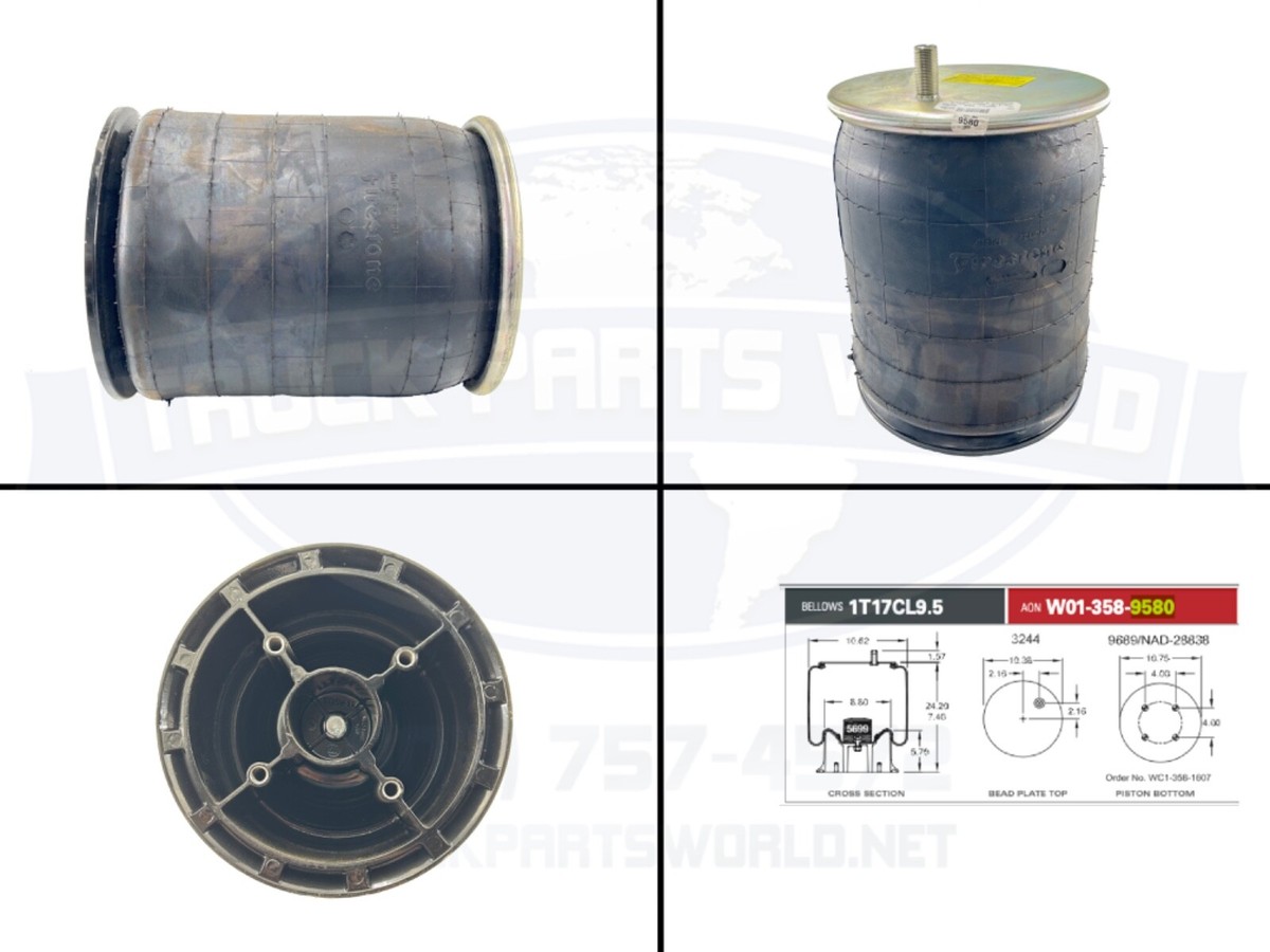 Air Spring Bag Firestone 9580 fits Hendrickson S-20127 Goodyear