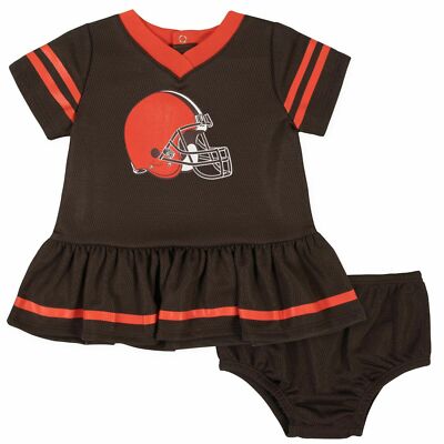 Baby Girls Cleveland Browns Dress & Diaper Cover Set - 0-3M