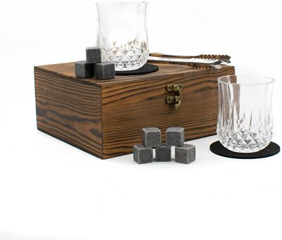 TRIXES große Whiskygläser & Steine Geschenkbox NEU Geschenkset Whiskey Steine Box